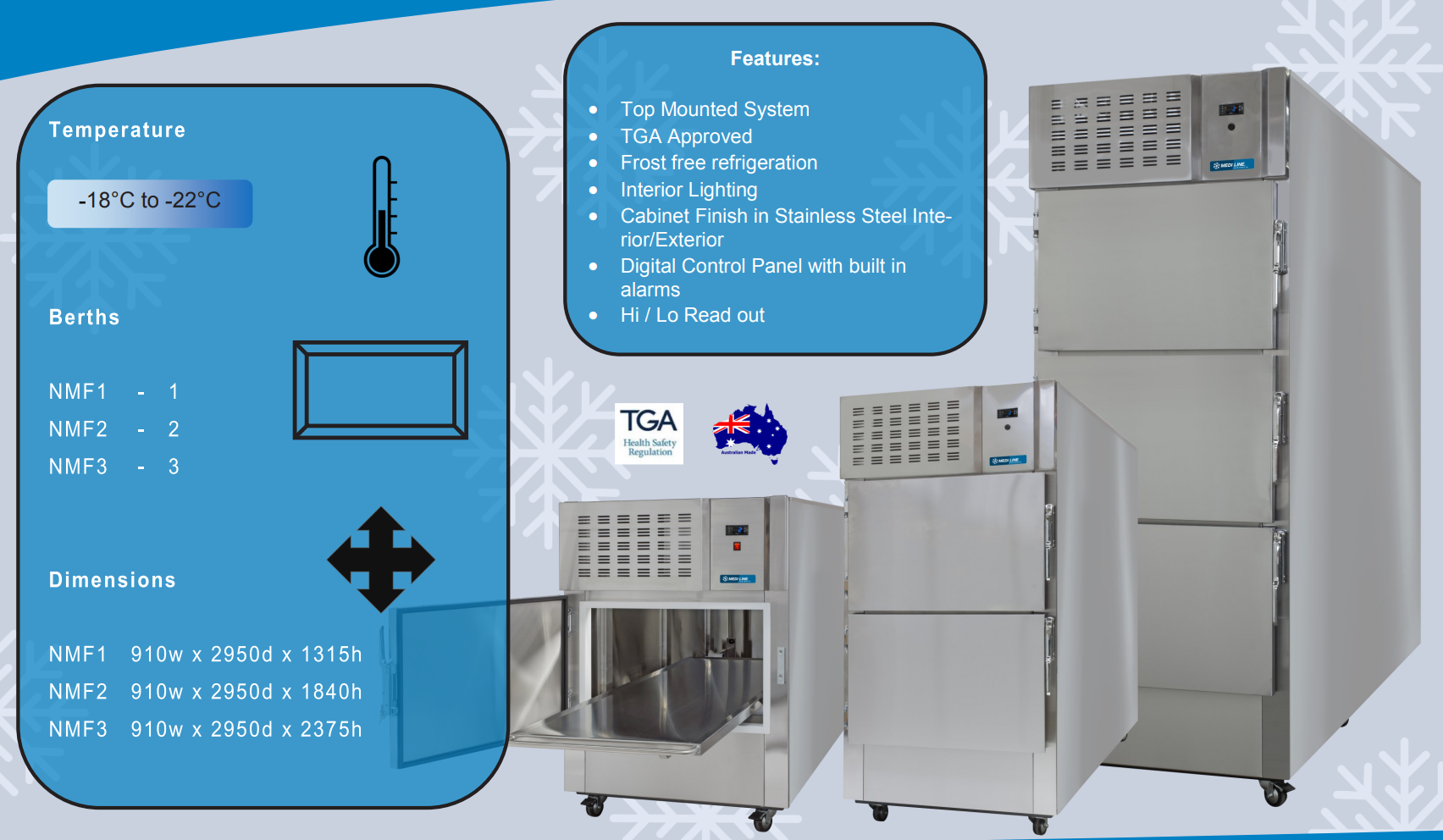 Med Lab Refrigeration Systems Mortuary Range of Products