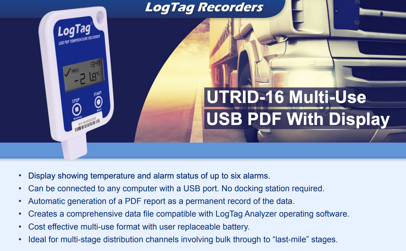LogTag Data Logger available from Med Lab Refrigeration Systems